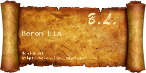 Beron Lia névjegykártya